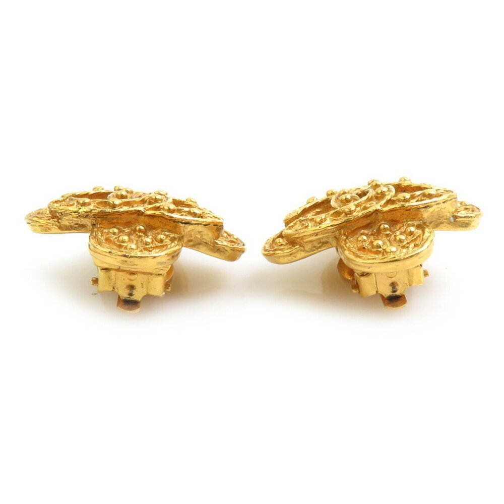 CHANEL Gold Logo Earrings - Picture 4 of 5
